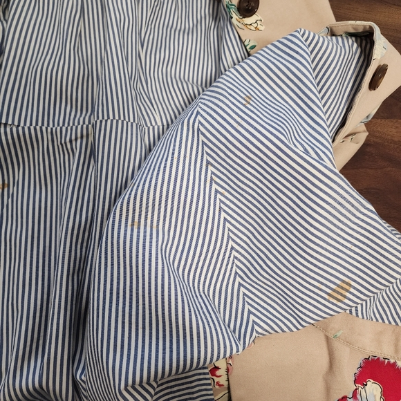 Anthropologie Elevenses Pansy Corset Back Tan Trench Coat - Picture 8 of 14